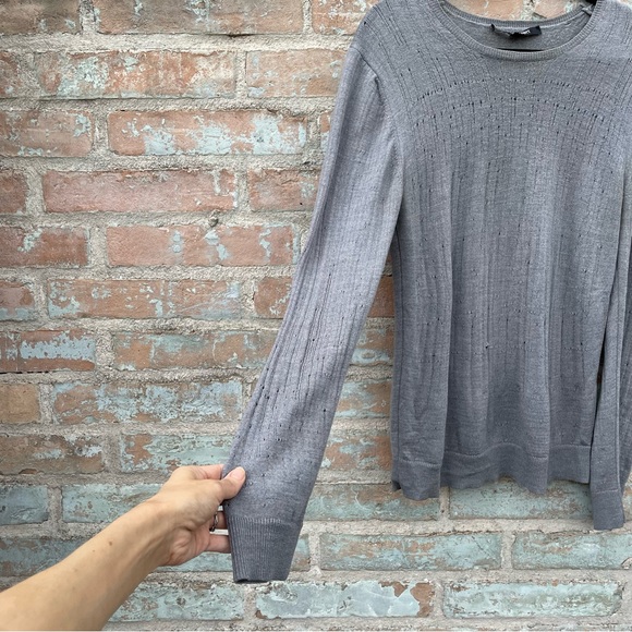Neil Barrett Sweater Mens Grey Merino Wool Distressed Crew Neck Long Sleeve - Picture 8 of 12
